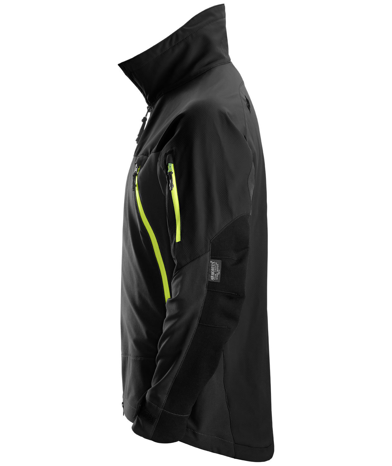 Snickers FlexiWork stretch soft shell jacket 1940 full stretch, Black/Yellow, large image number 1