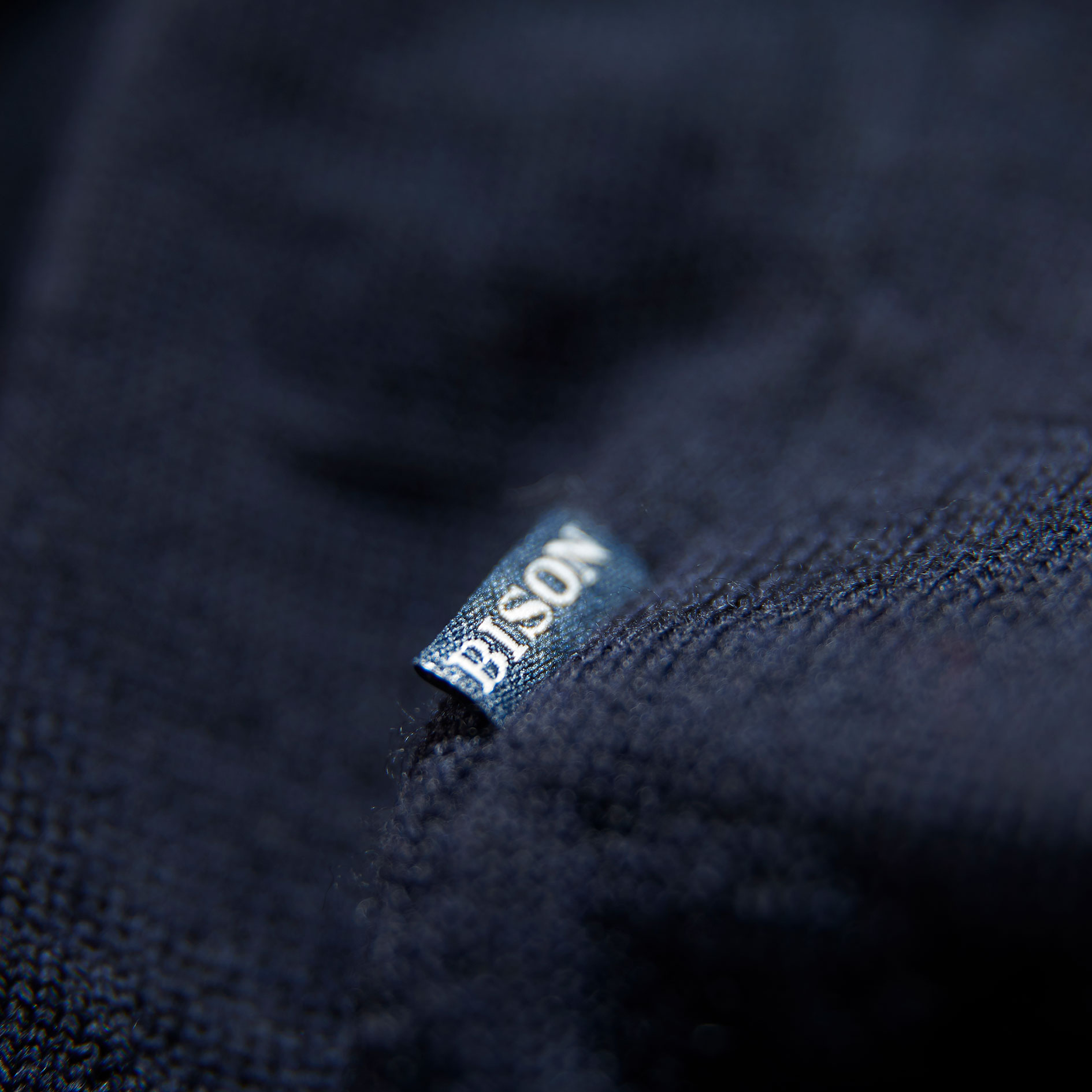 Bison strikcardigan med merinould, Navy, large image number 3