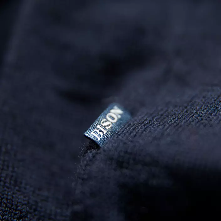Bison stickad cardigan med merinoull, Navy, large image number 3