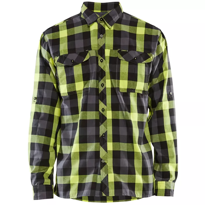Blåkläder flannel snekkerskjorte, Svart/Gul, large image number 0