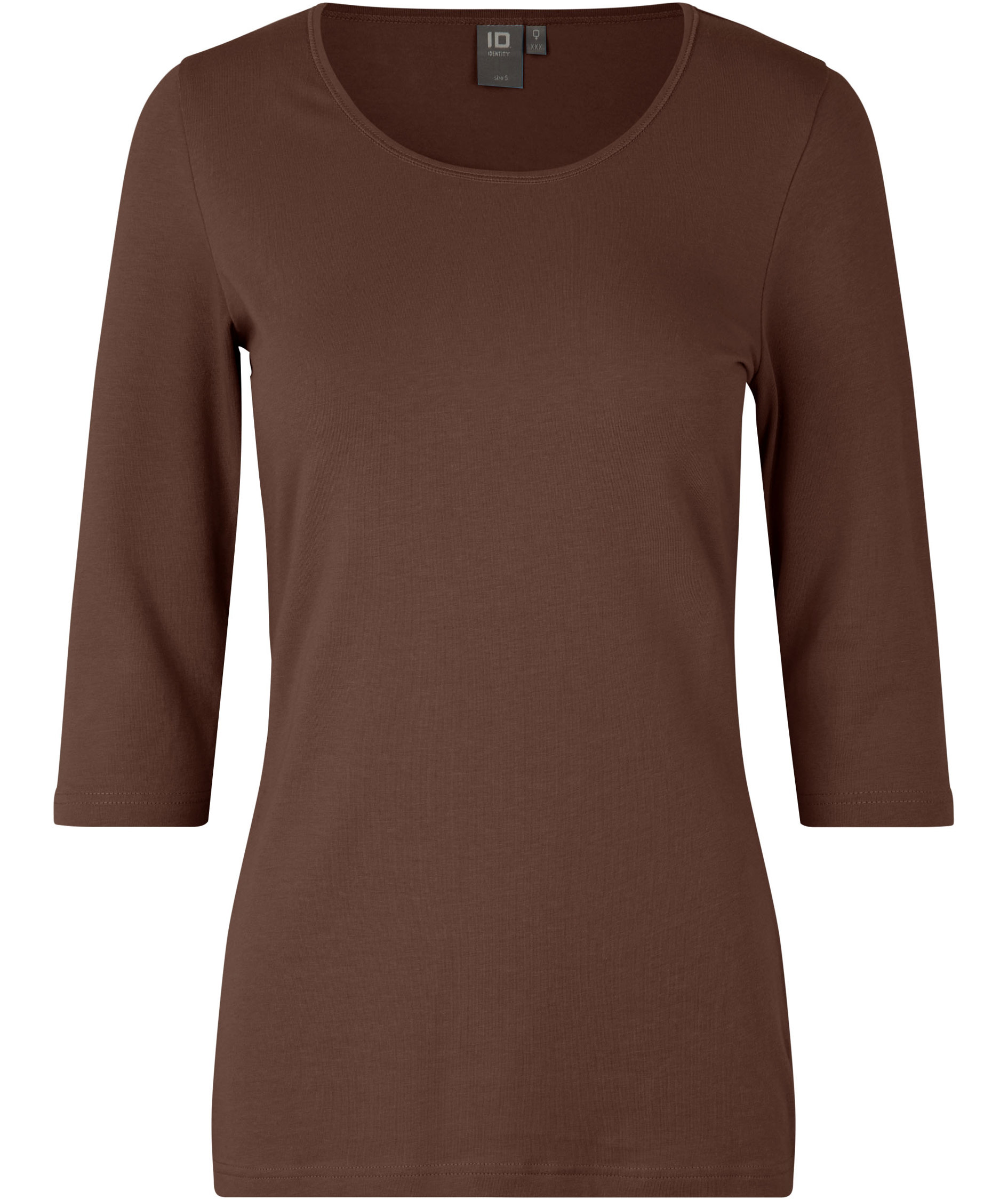ID 3/4 &auml;rmad stretch T-shirt dam, Mocca, large image number 0