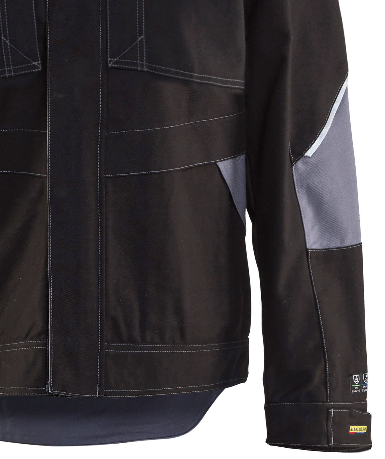 Bl&aring;kl&auml;der Anti-Flame jakke, Sort/Gr&aring;, Sort/Gr&aring;, large image number 2