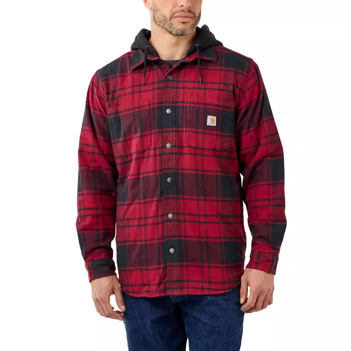 Carhartt fodrad skjorta jacka, Oxblood Red, large image number 1