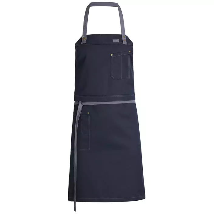 Kentaur Raw bib apron with pockets, Dark Marine Blue, Dark Marine Blue, large image number 0