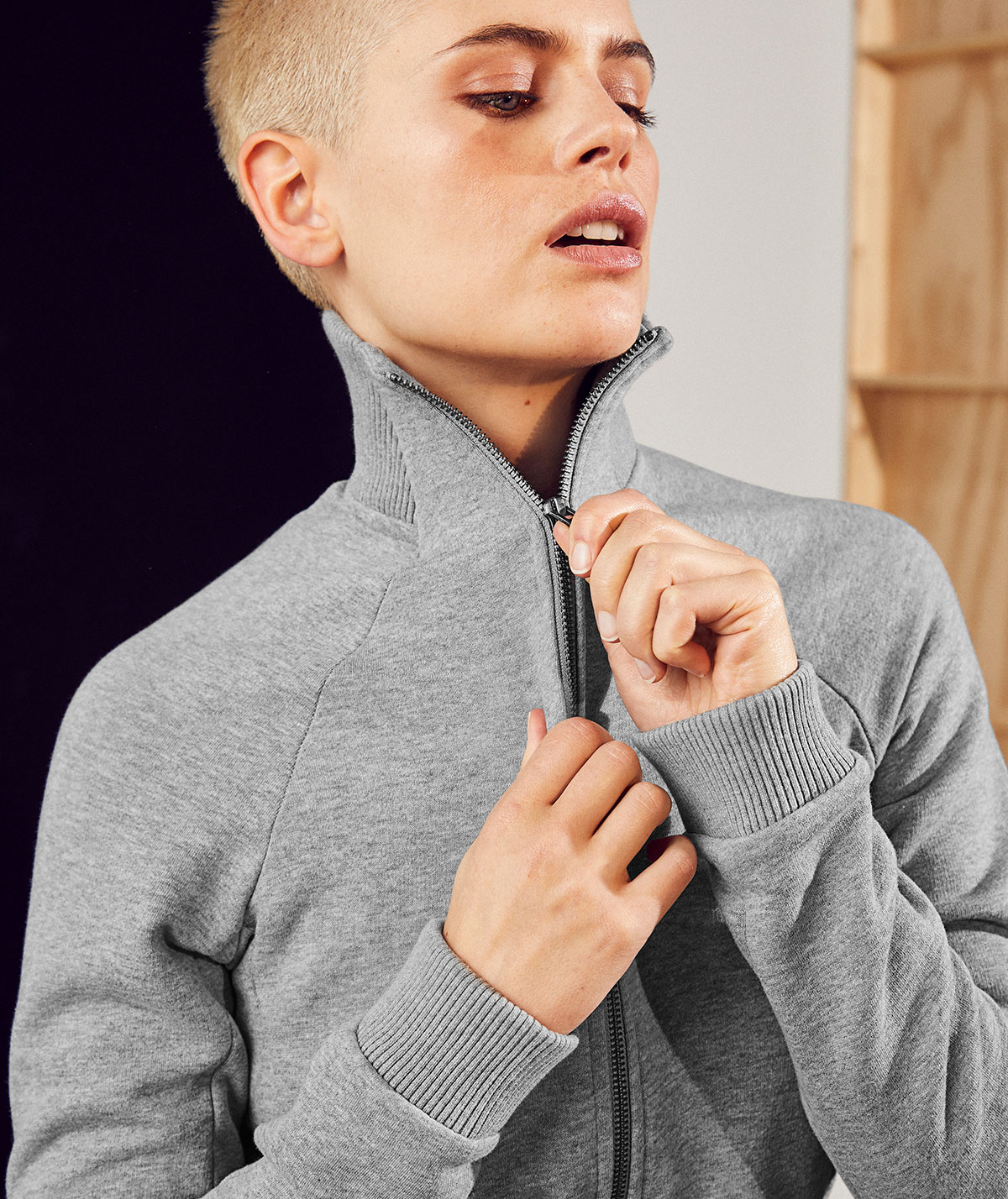 ID dame cardigan med lynl&aring;s, Gr&aring;&nbsp;Melange, large image number 1