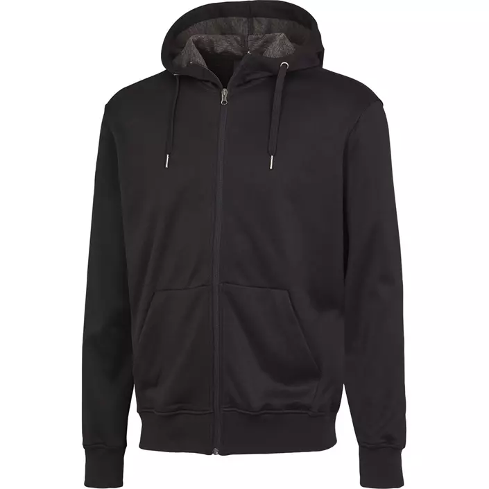 IK hoodie med blixtlås, Black, large image number 0
