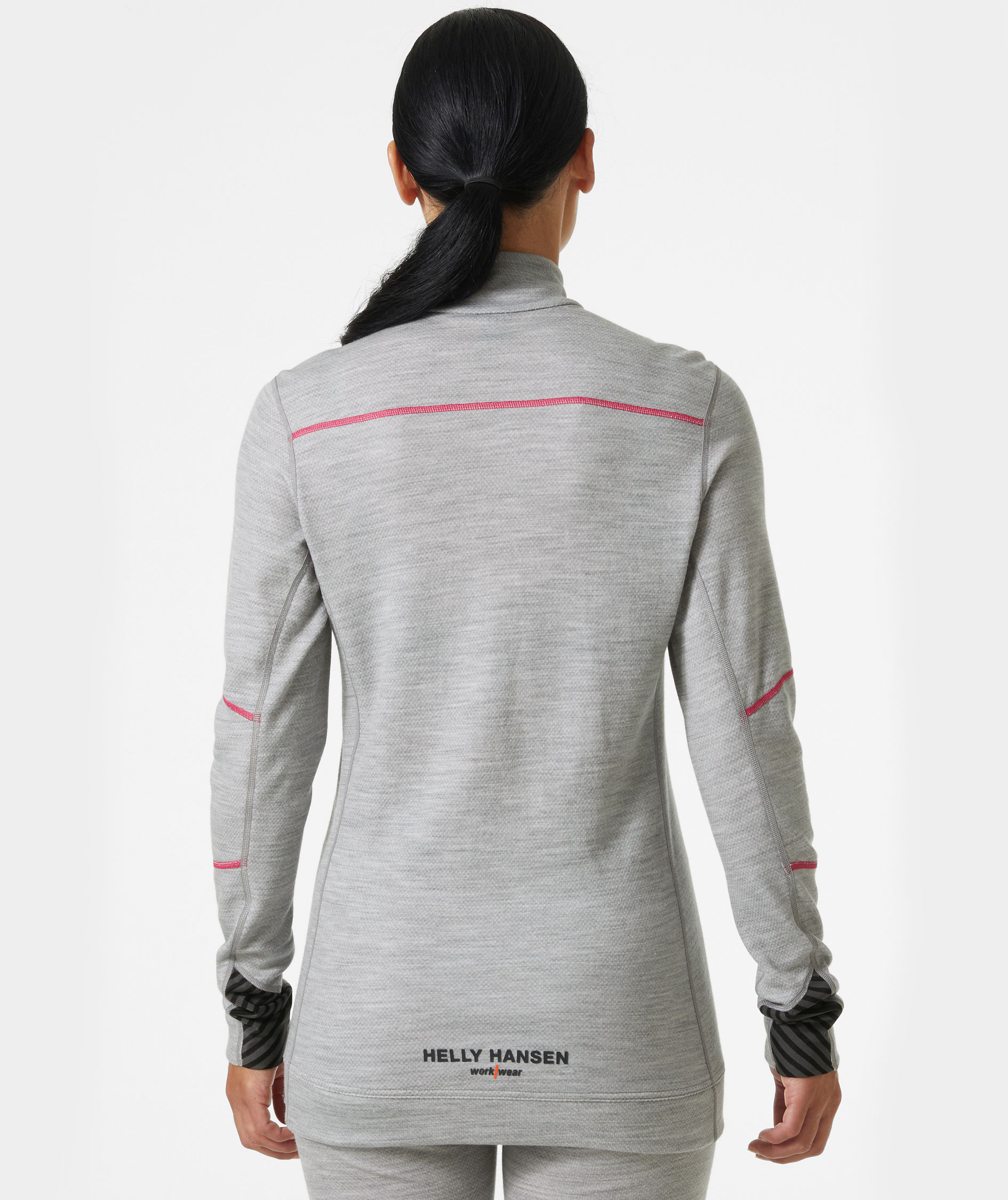 Helly Hansen Lifa dame langermet superundert&oslash;y half zip med merinoull, Grey melange, large image number 3