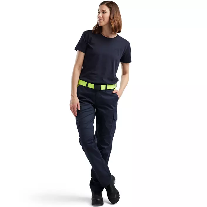 Blåkläder dame servicebukse, Mørk Marine/Hi-Vis Gul, large image number 1