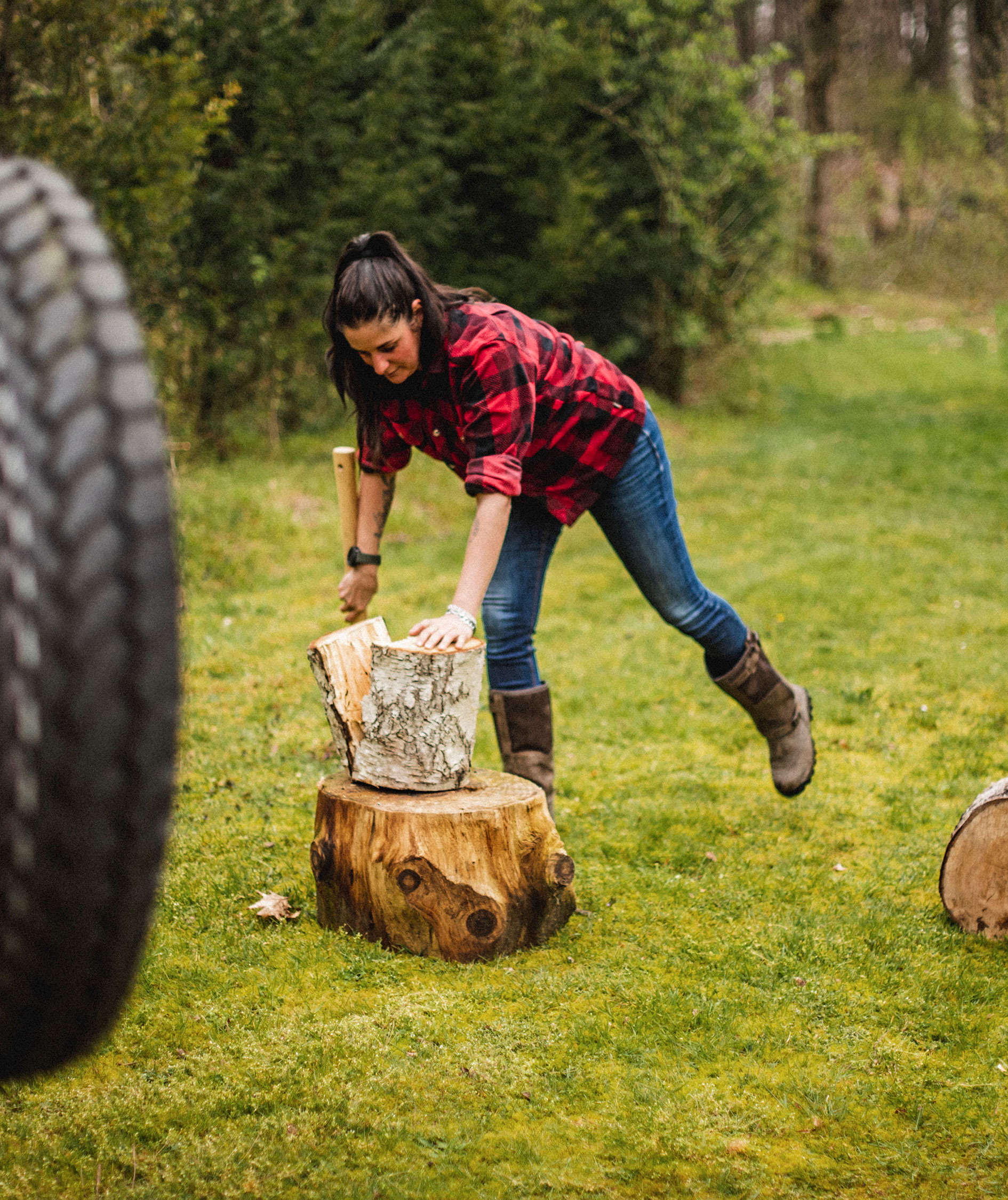 Pinewood Canada Classic 2.0 foret dame skjortejakke, Black/Red, large image number 3