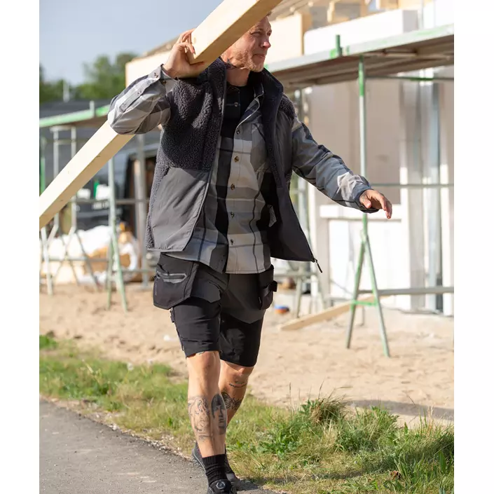 Mascot Customized arbejdsshorts full stretch, Stengrå/Sort, large image number 1