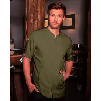 Karlowsky Green-generation short-sleeved chefs jacket, Moss green