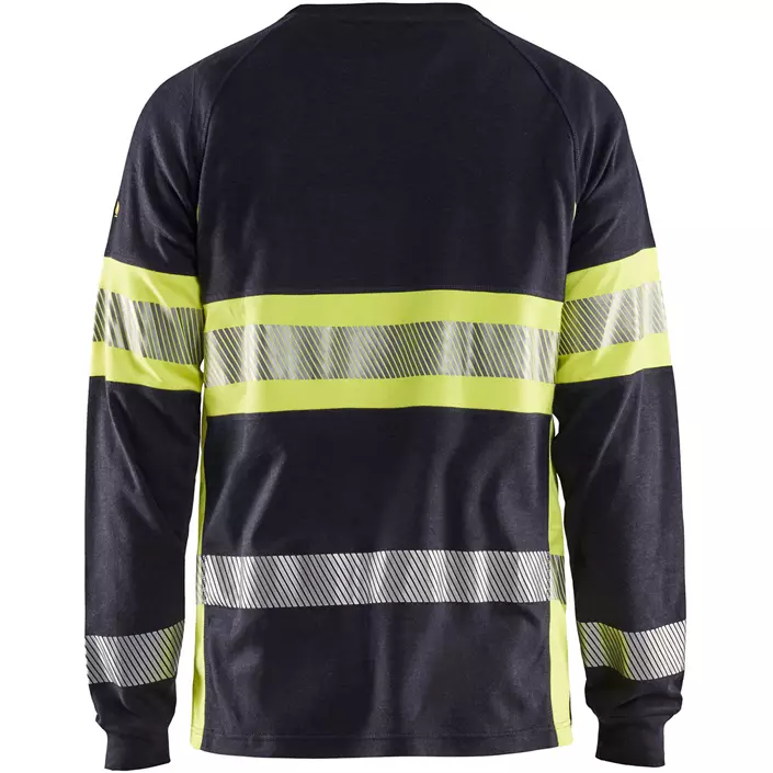 Blåkläder Anti-Flame langärmliges T-Shirt, Marine/Hi-Vis gelb, large image number 1