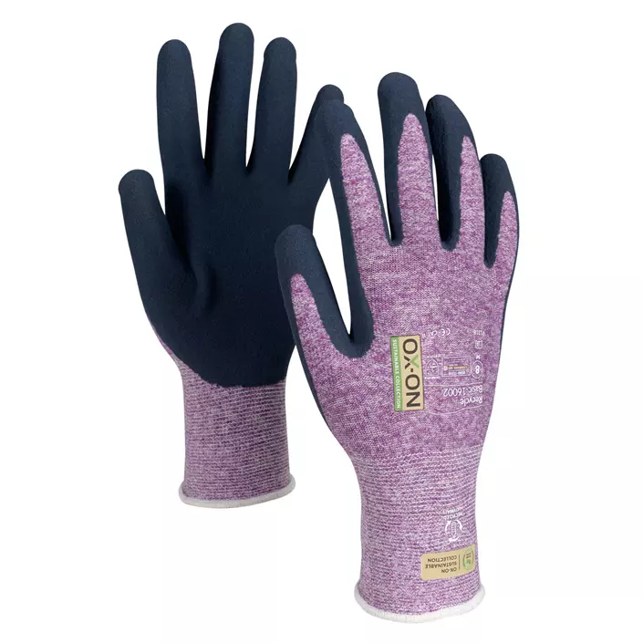 OX-ON Recycle Basic 16002 work gloves, Purple/Navy, large image number 0