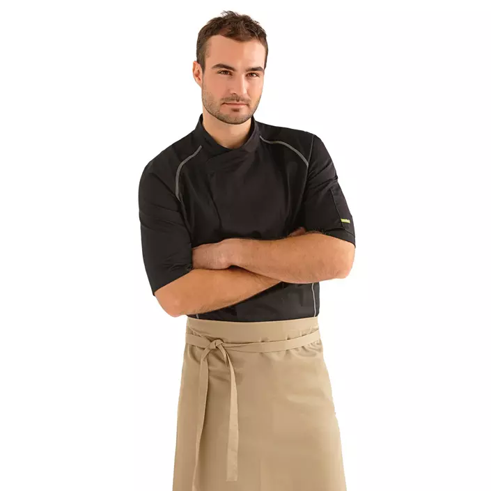 Kentaur short-sleeved chefs jacket, Black/Light Grey, large image number 1