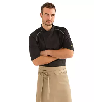 Kentaur short-sleeved chefs jacket, Black/Light Grey