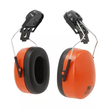 Kramp høreværn til hjelmmontering, Orange