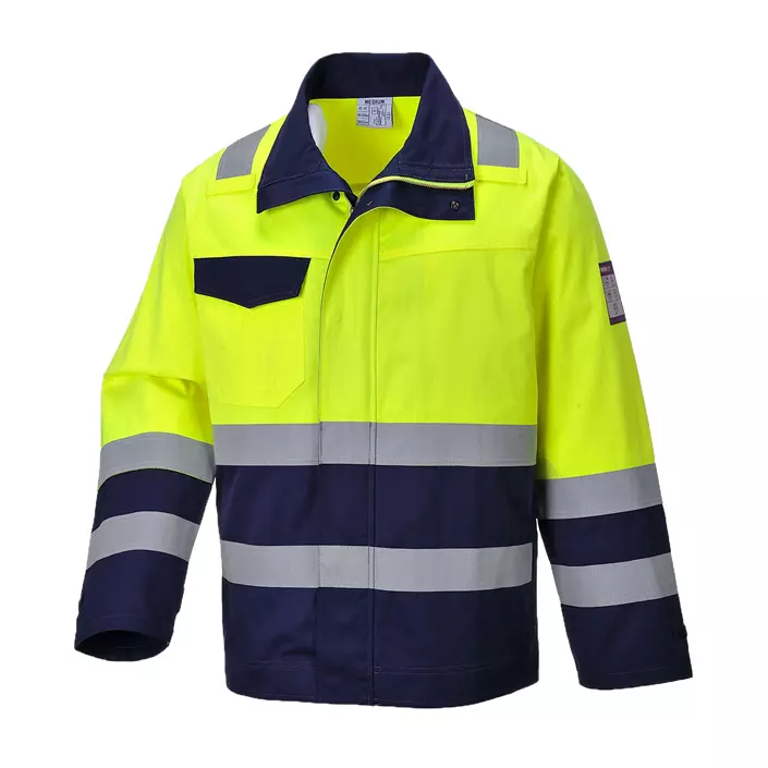 Portwest Modaflame work jacket, Hi-Vis yellow/marine, large image number 0