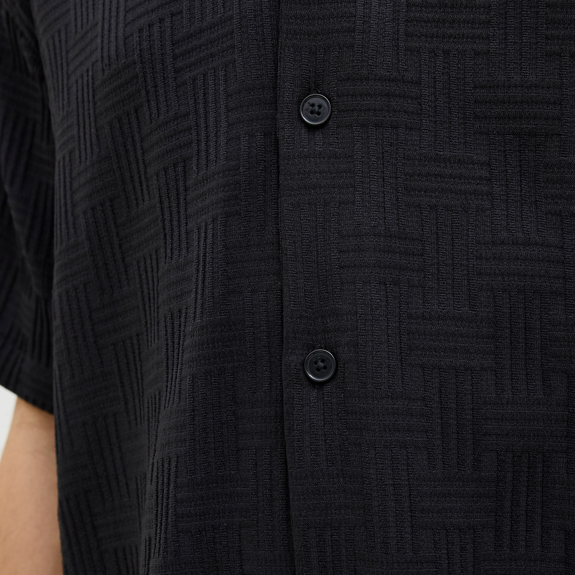 Jack & Jones JJEMATTEO RESORT kort&auml;rmad  skjorta, Black, large image number 4