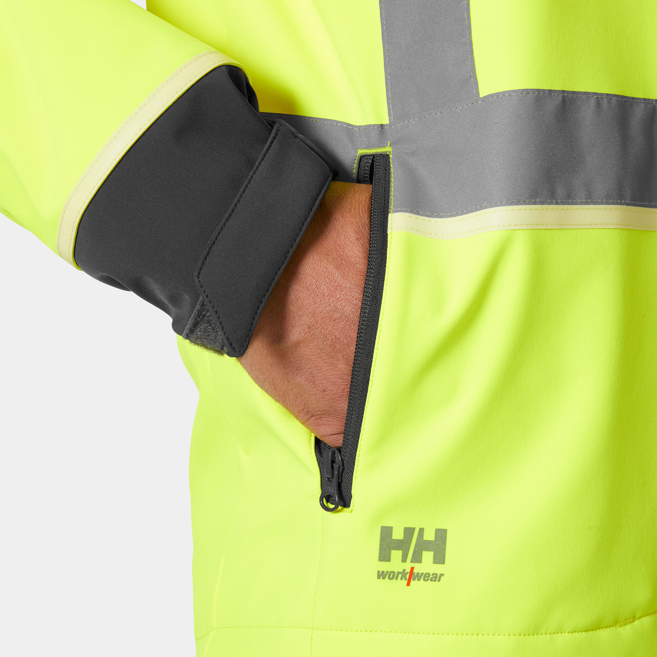 Helly Hansen UC-ME softshell jacket, Hi-vis yellow/Ebony, large image number 7