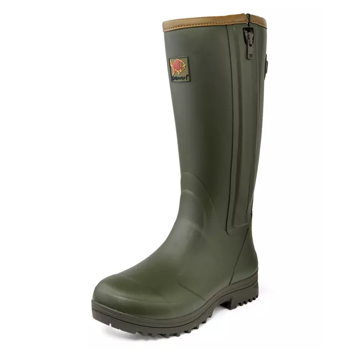 Gateway1 Pheasant Game 18" 5mm side-zip rubber boots, Dark Olive, large image number 0
