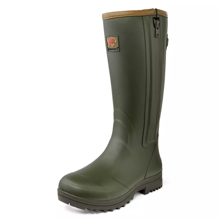 Gateway1 Pheasant Game 18" 5mm side-zip rubber boots, Dark Olive, large image number 0
