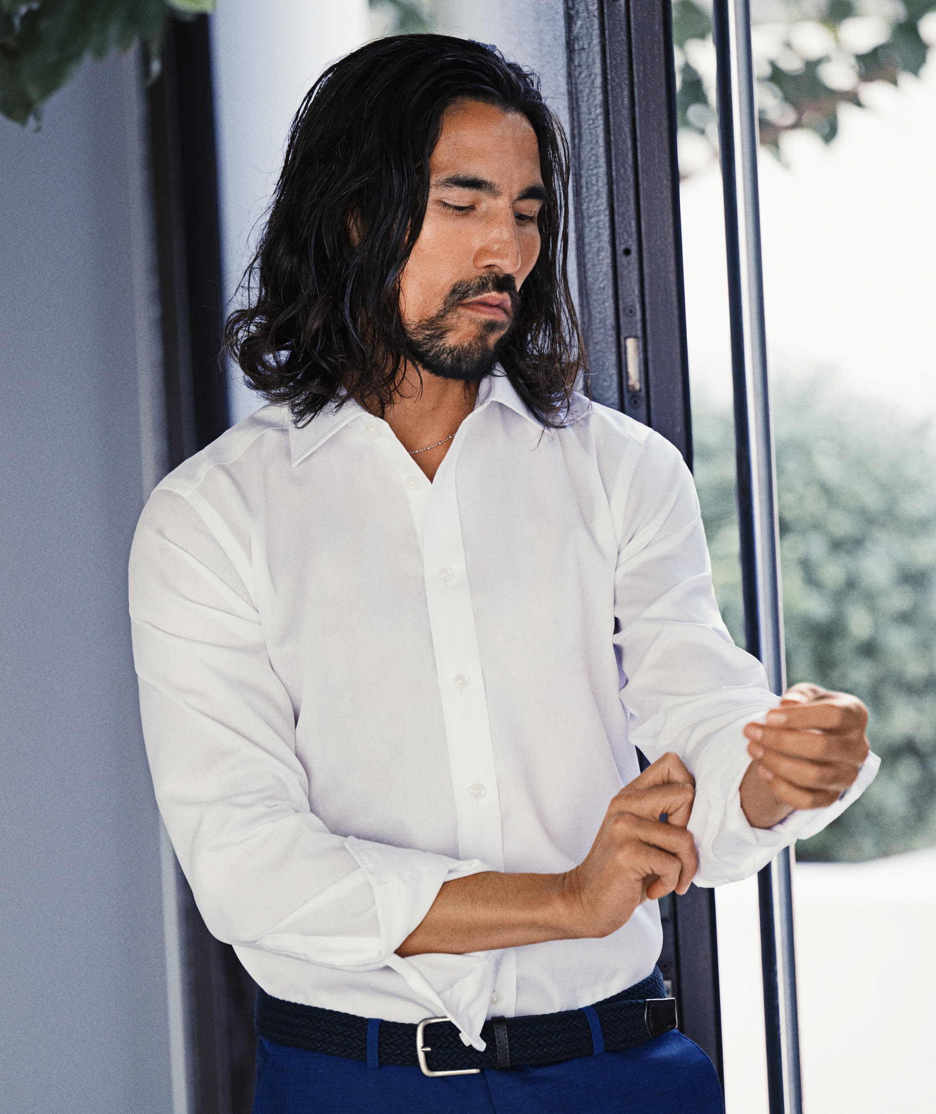 J. Harvest & Frost Twill Green Bow O1 regular fit shirt, White, large image number 1