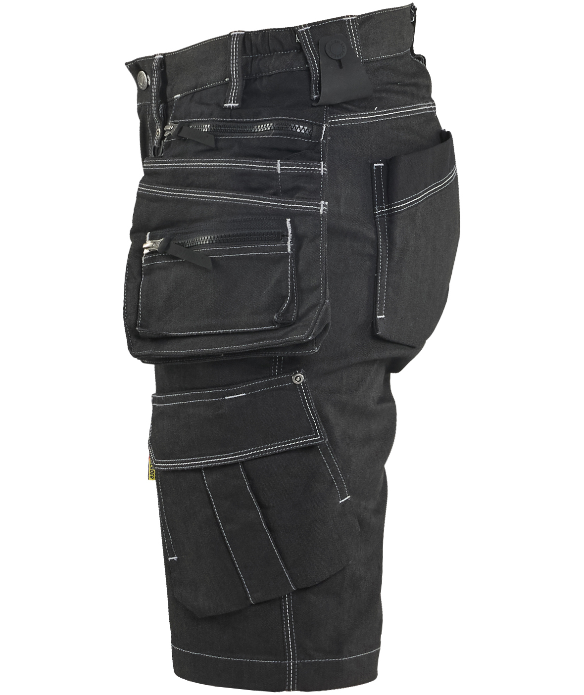 Bl&aring;kl&auml;der stretch hantverksshorts dam, Svart, large image number 3