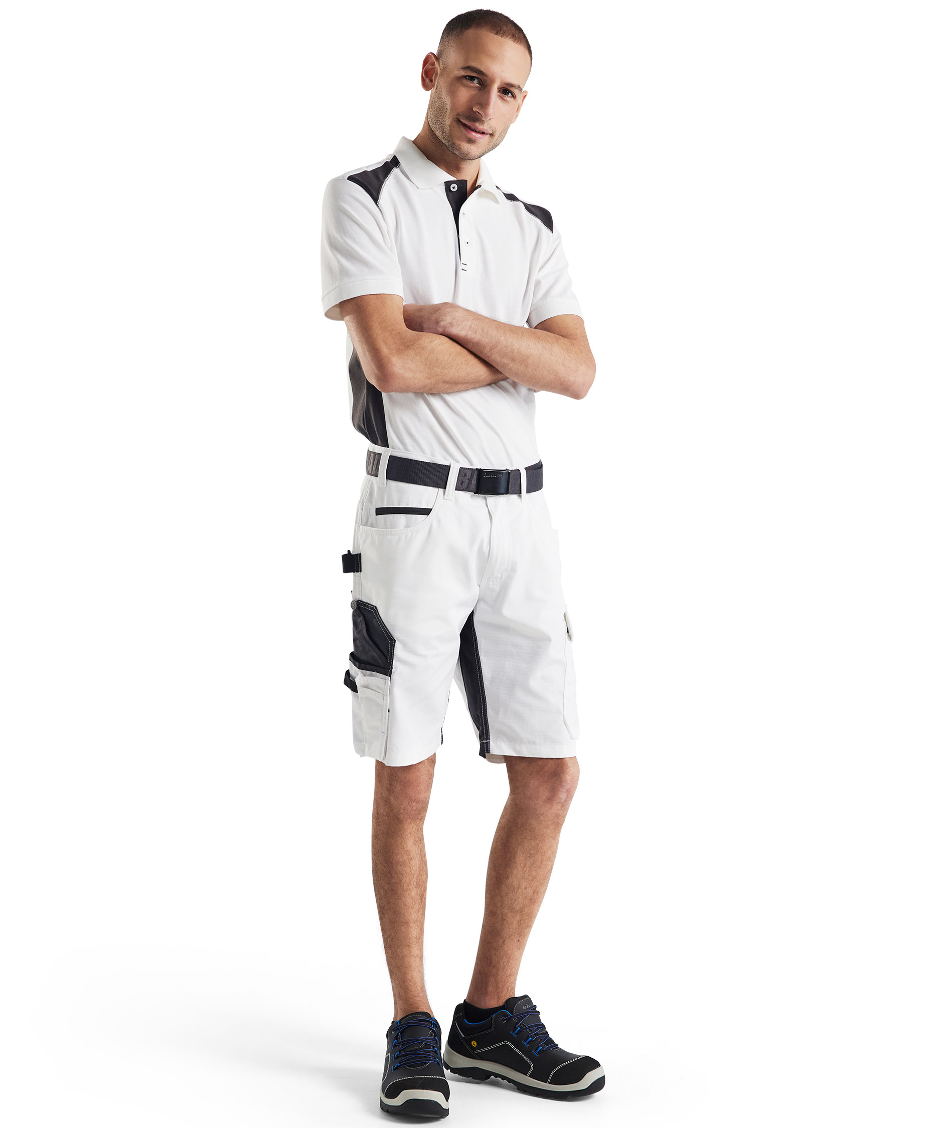 Bl&aring;kl&auml;der polo T-shirt, White/dark grey