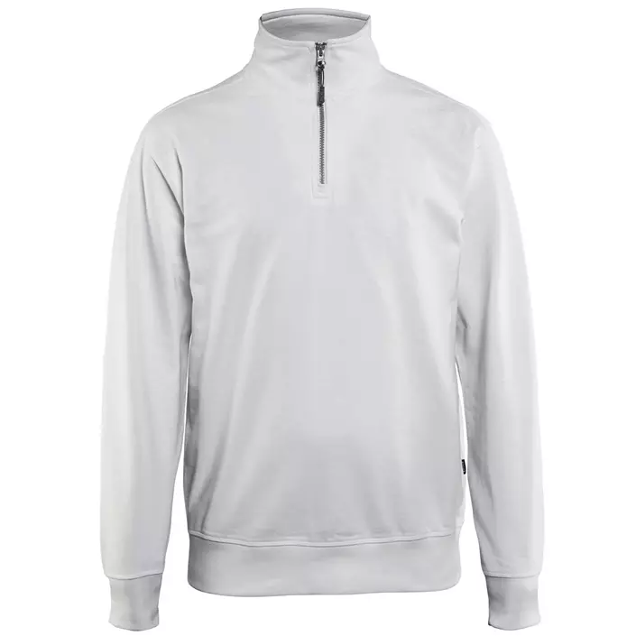 Blåkläder Sweatshirt mit kurzem Reißverschluss, Weiß, large image number 0