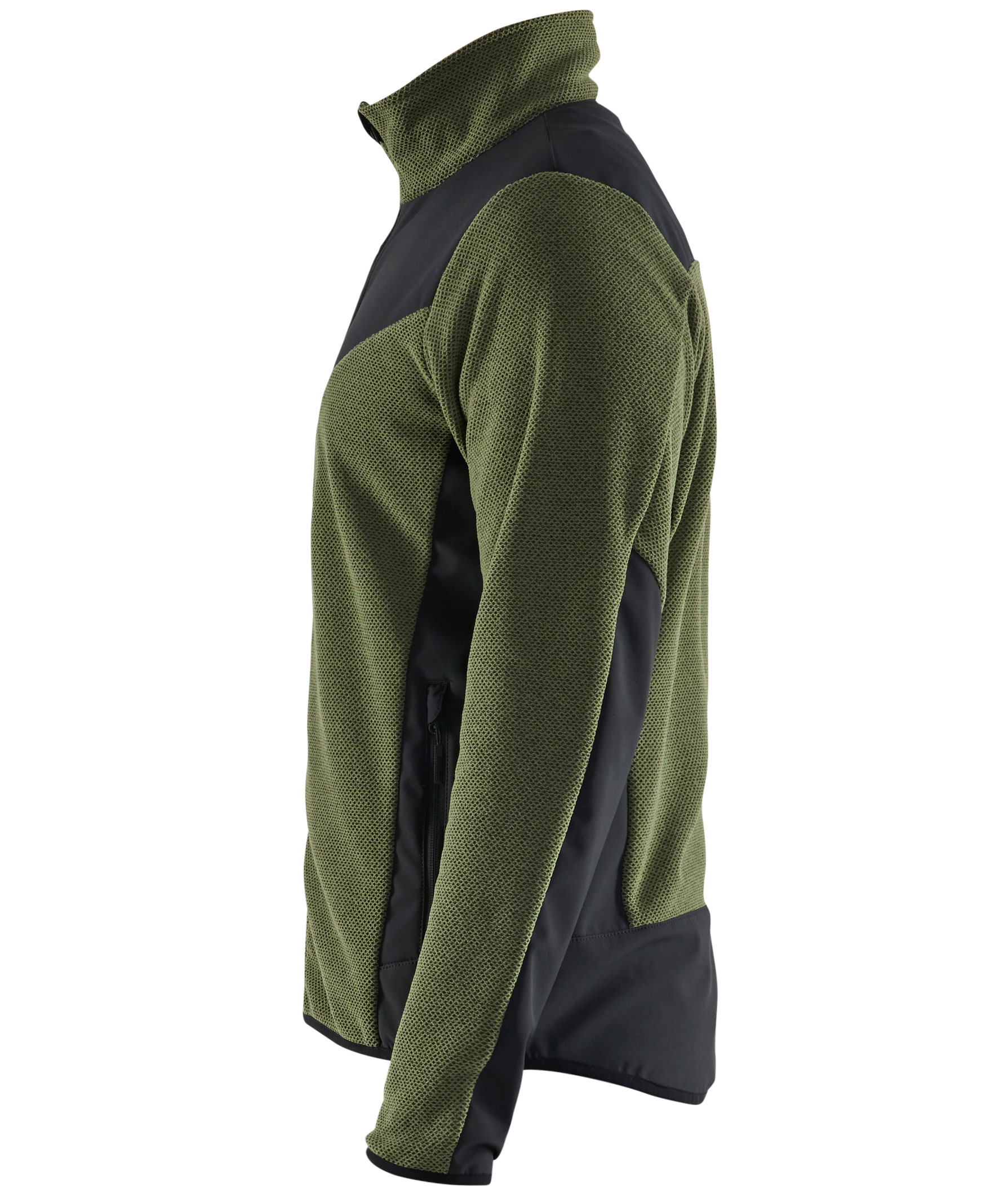 Bl&aring;kl&auml;der strikjakke med softshell, Efter&aring;rsgr&oslash;n/Sort, large image number 3