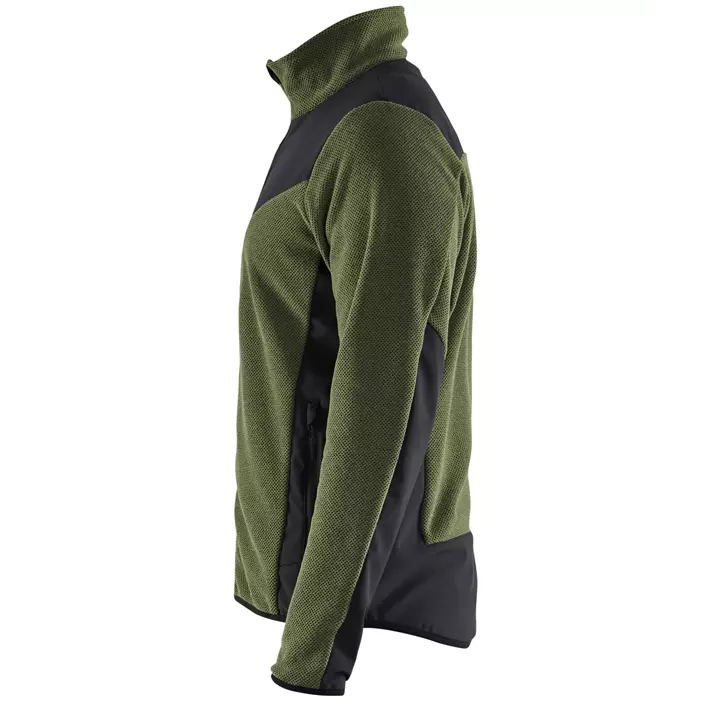 Blåkläder stickadjacka med softshell, Höstgrönt/Svart, large image number 3