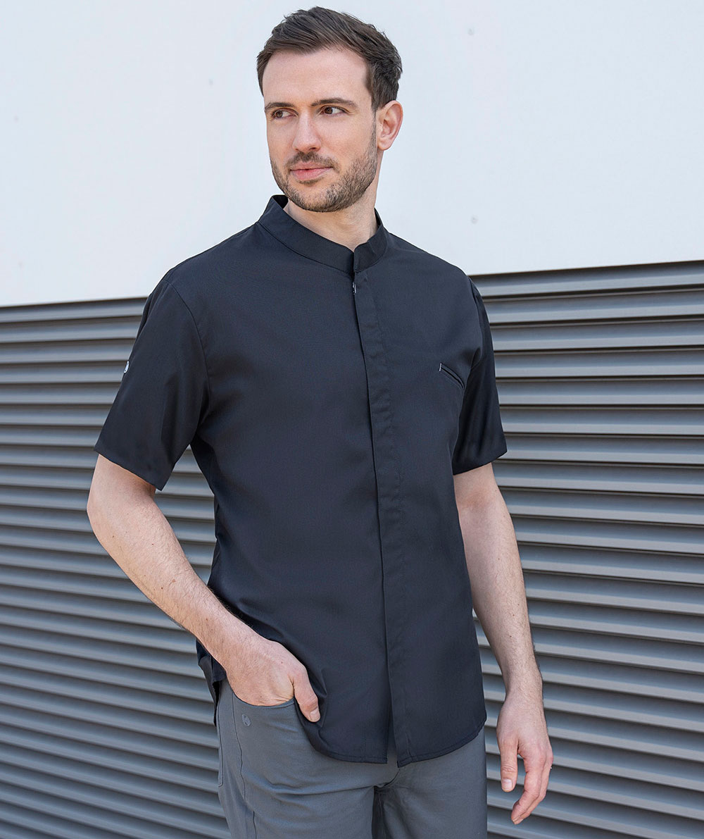 Karlowsky Modern-Touch kort&aelig;rmet kokkejakke, Black, large image number 1