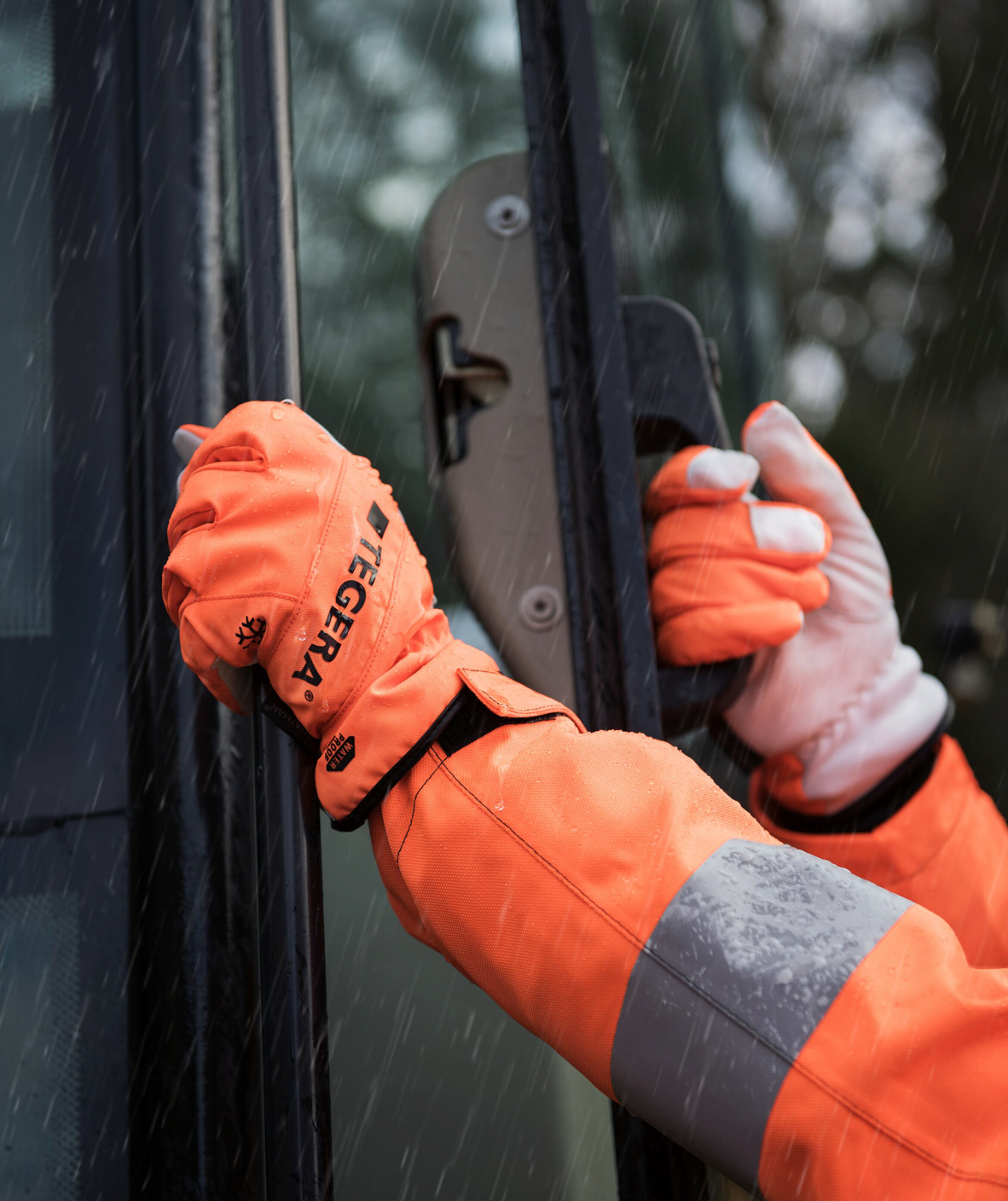 Tegera 288 winter work gloves, Orange/white, large image number 1