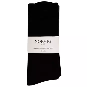 NORVIG Basic 5-pack strumpor, Svart