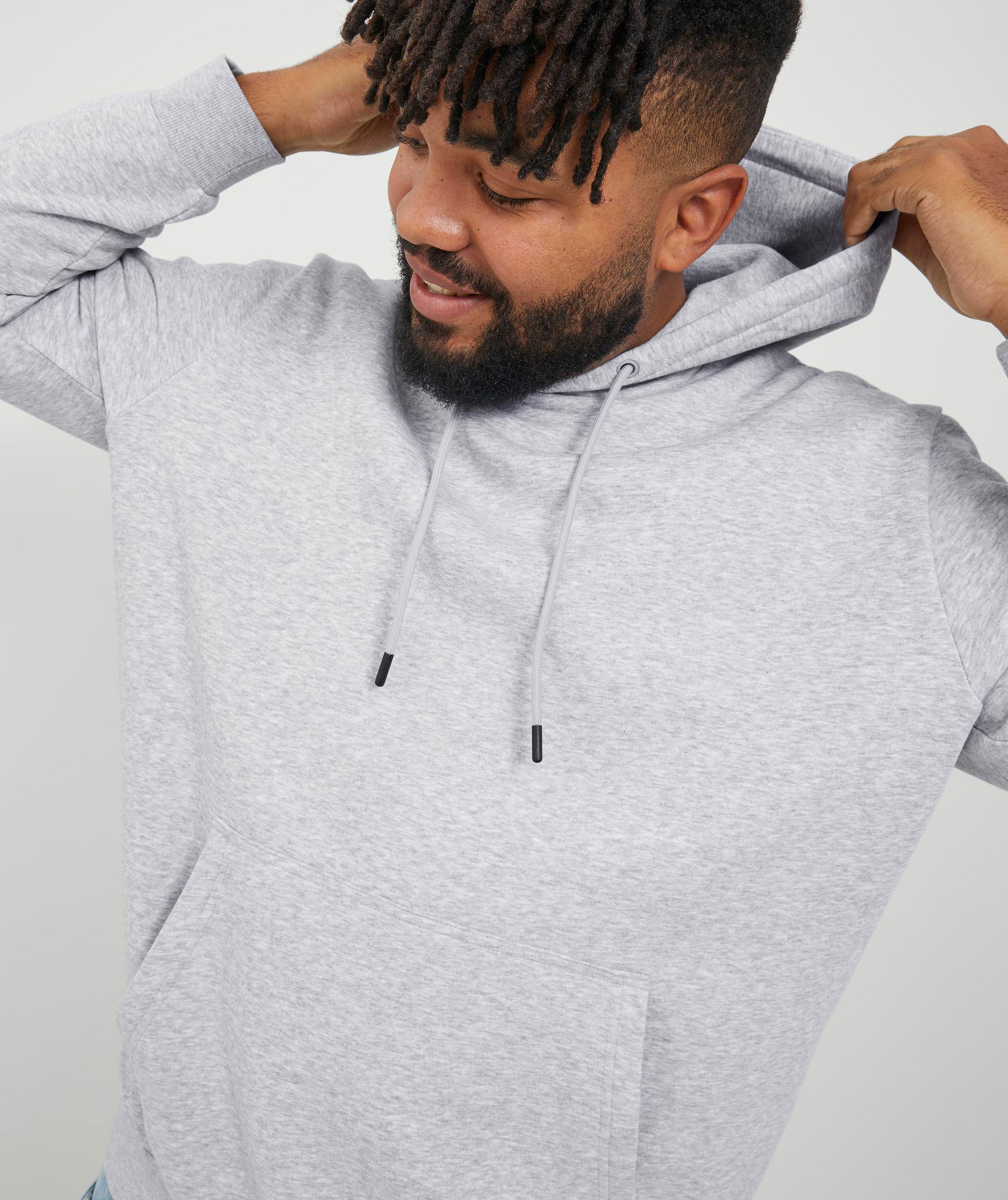 Jack & Jones Plus JJEBRADLEY hoodie, Light Grey Melange, large image number 4