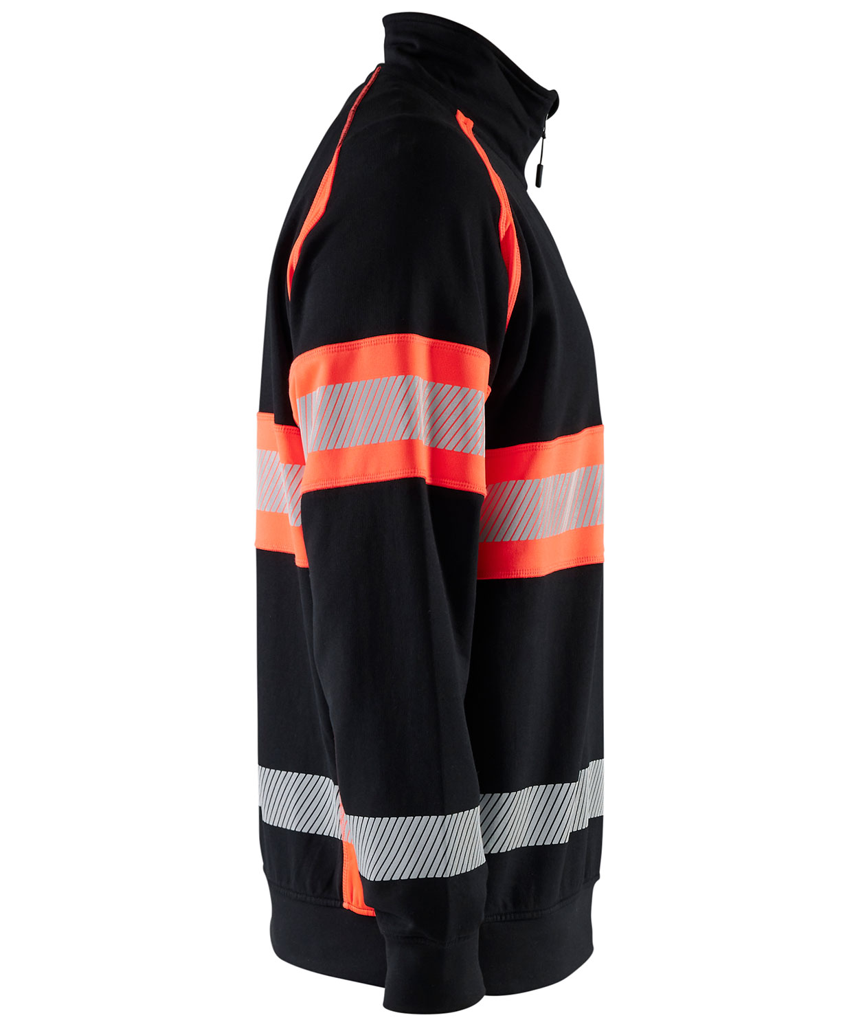 Bl&aring;kl&auml;der half zip sweatshirt, Black/Hi-Vis Red, large image number 2
