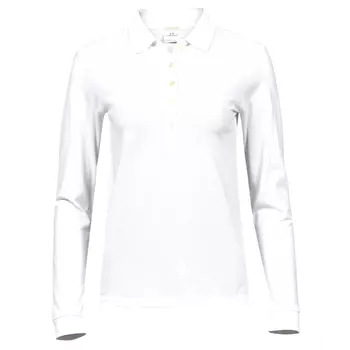 Tee Jays Luxury langærmet dame polo T-shirt, Hvid