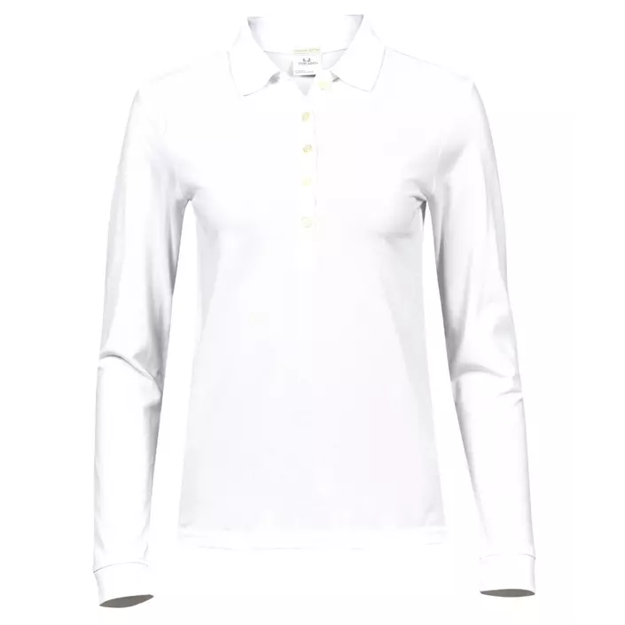 Tee Jays Luxury langermet dame polo T-skjorte, Hvit, large image number 0