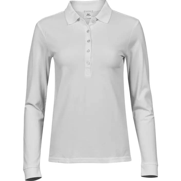 Tee Jays Luxury langærmet dame polo T-shirt, Hvid, large image number 0