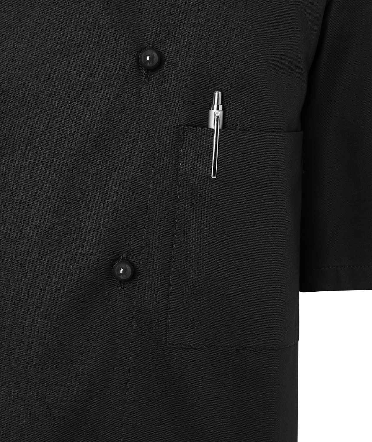 Karlowsky Lennert short-sleeved chefs jacket without buttons, Black, large image number 5