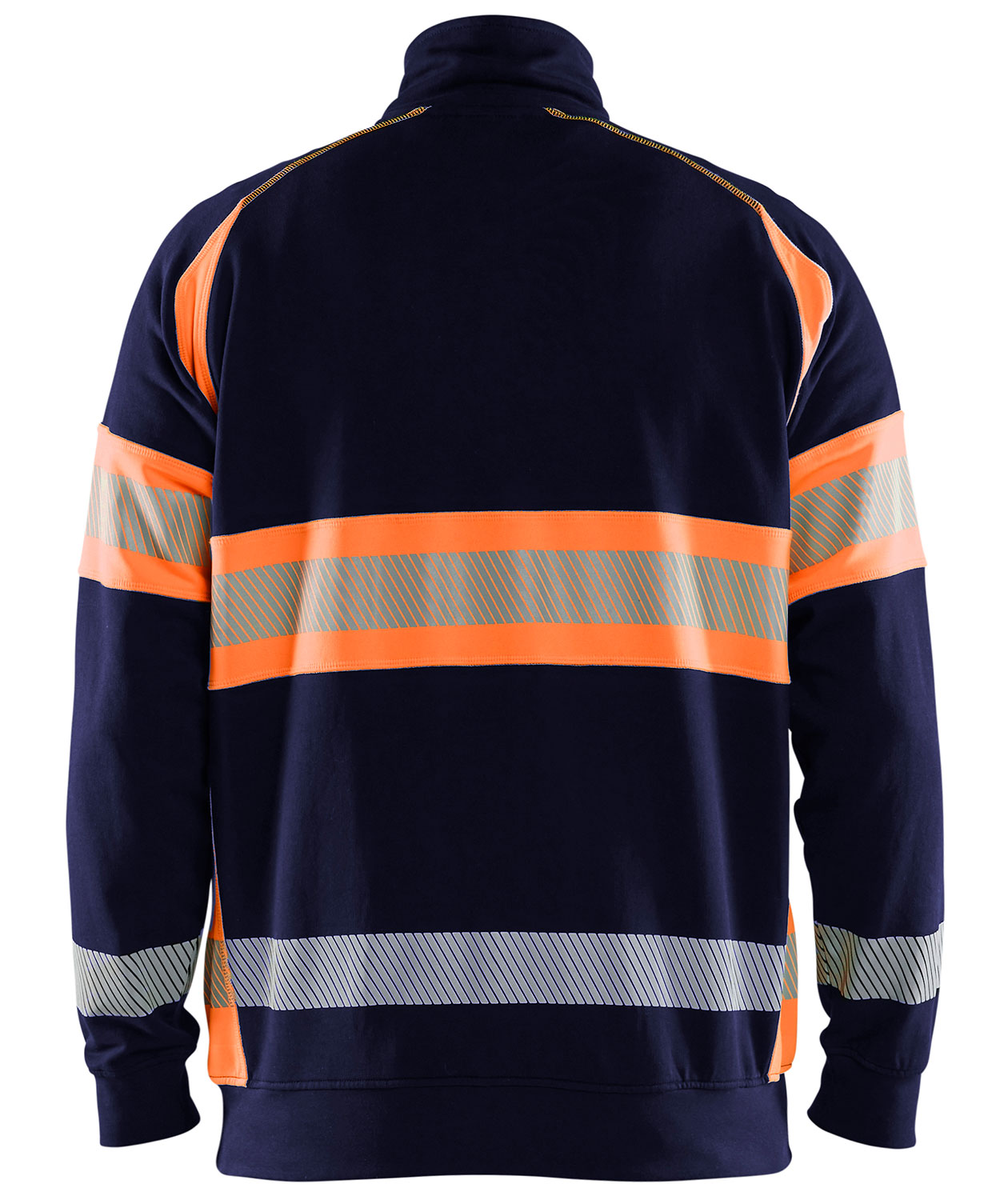 Bl&aring;kl&auml;der half zip sweatshirt, Marine/Hi-Vis Orange, large image number 1