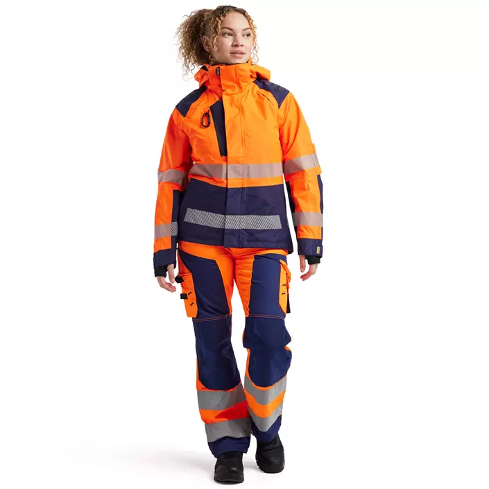 Blåkläder dame skalljakke, Hi-Vis Orange/Marine, large image number 1