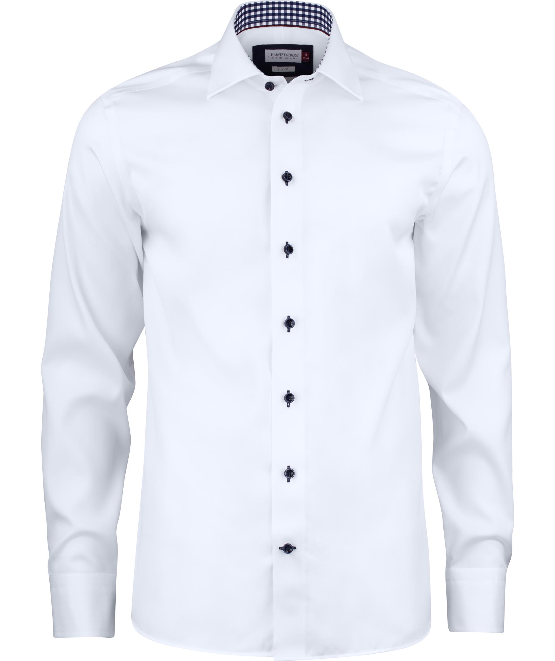 J. Harvest & Frost Twill Red Bow 20 slim fit shirt, White/navy, large image number 0