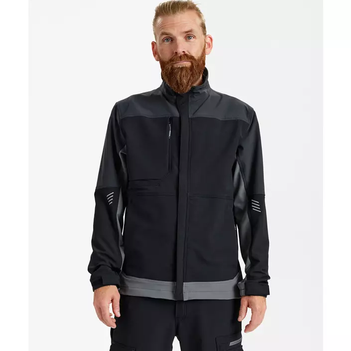Engel Entire arbejdsjakke full stretch, Black/Anthracite Grey, large image number 1