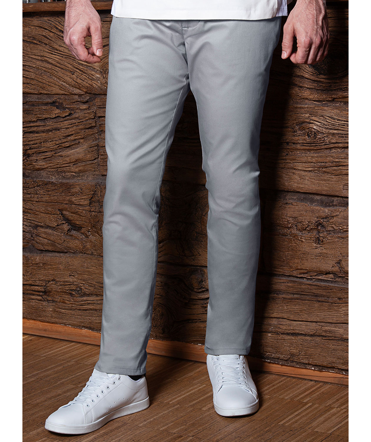 Karlowsky chino byxa med stretch, St&aring;lgr&aring;