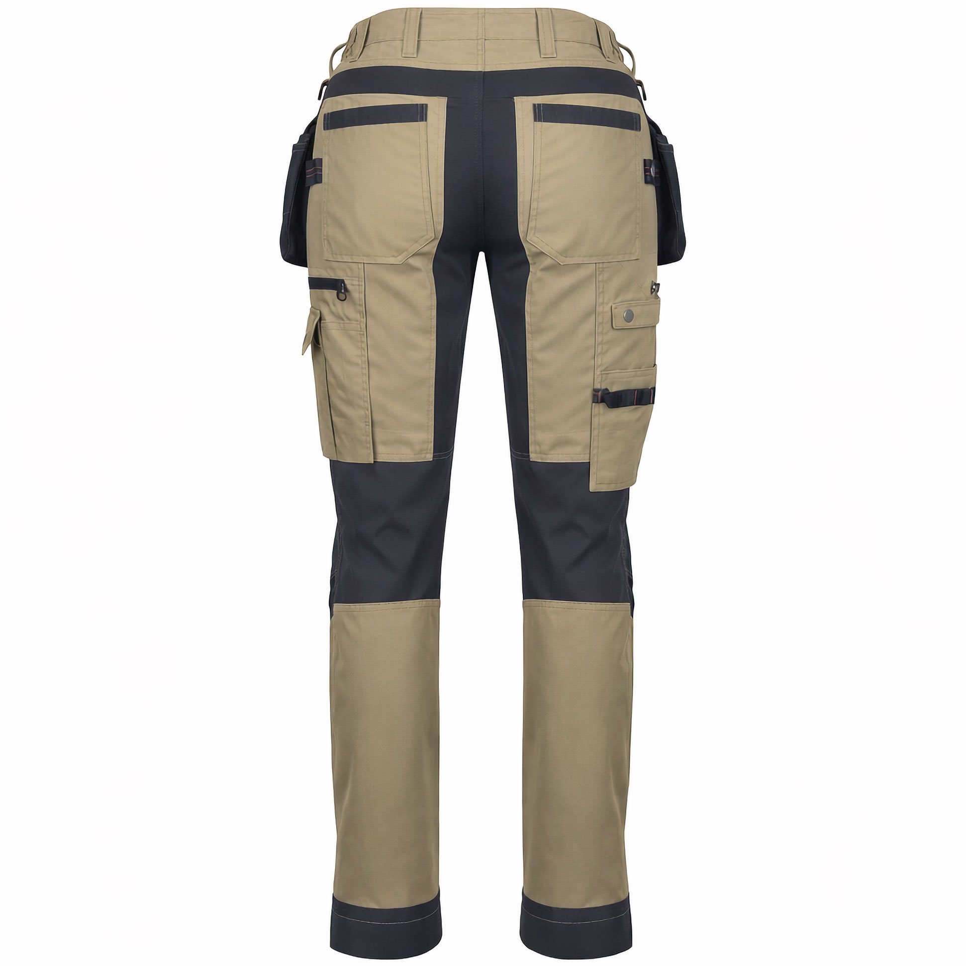 Worksafe dame h&aring;ndv&aelig;rkerbukser, Khaki, large image number 4