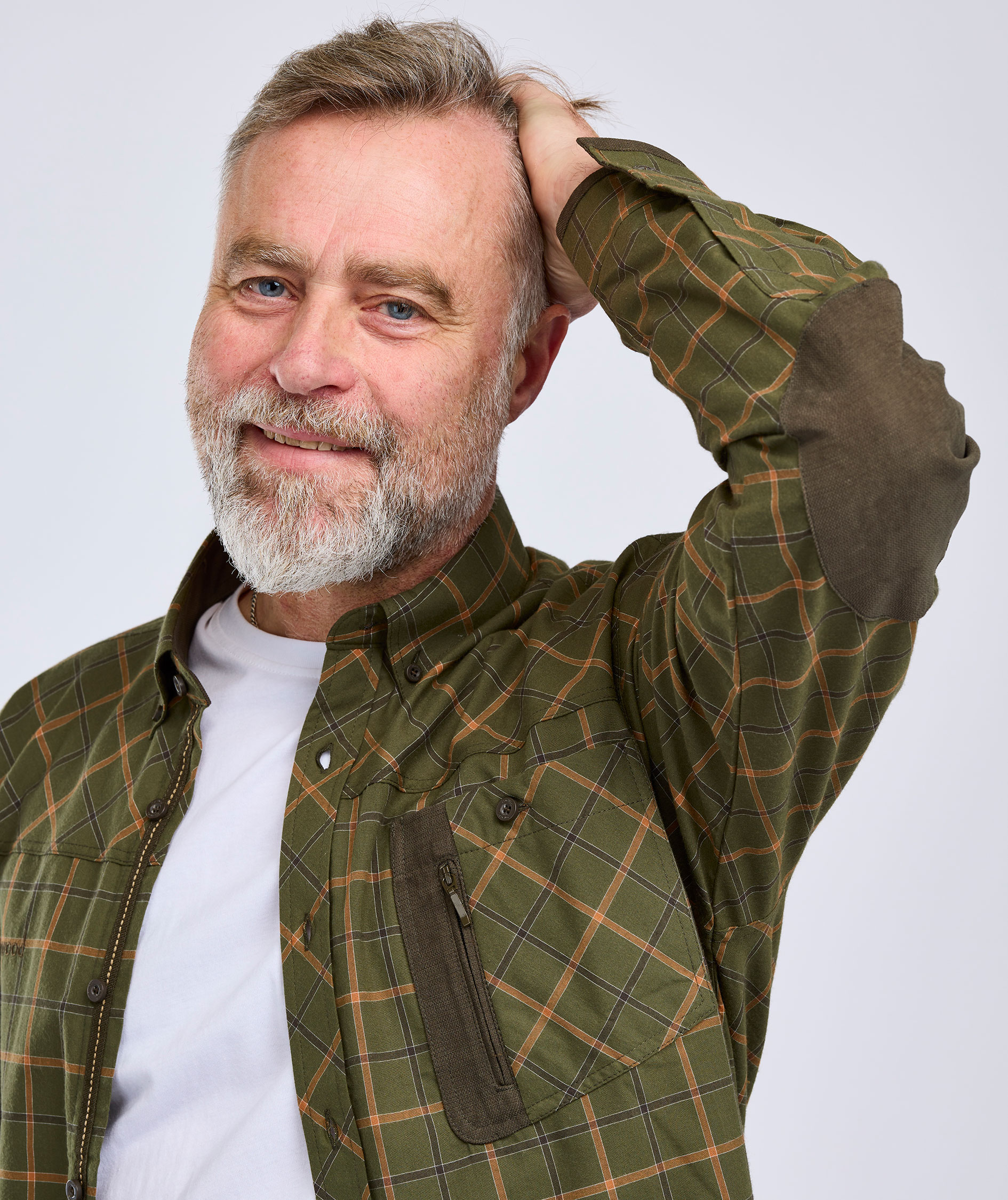 Pinewood Wolf skjorte, Green/Terracotta, large image number 12