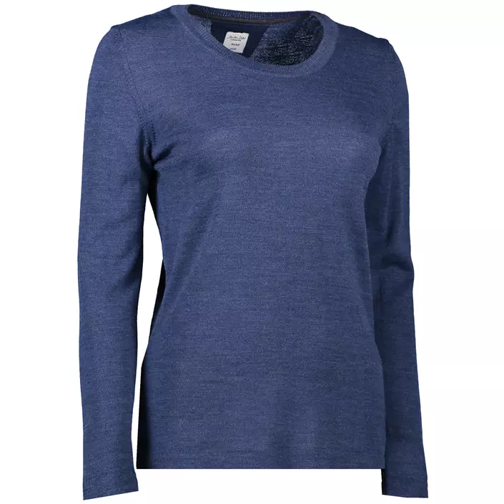Seven Seas women's knitted pullover with merino wool, Blue melange, large image number 2