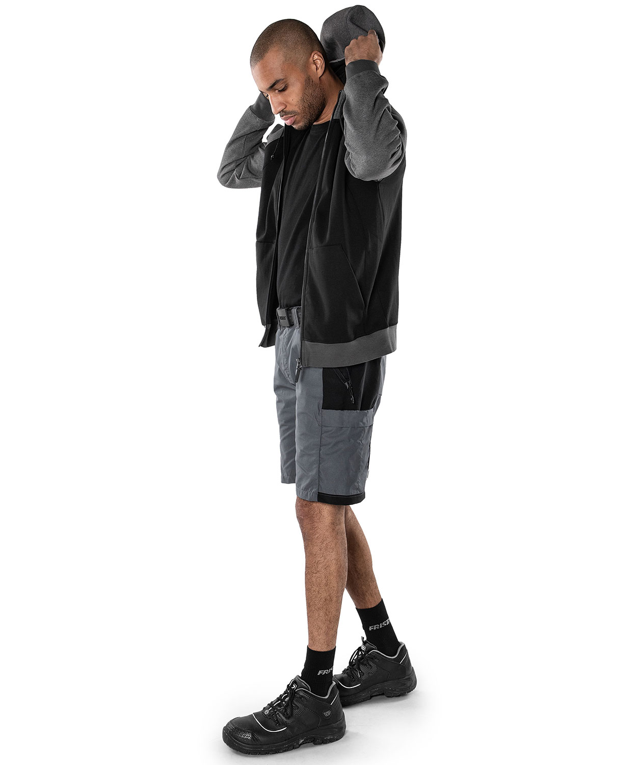 Fristads work shorts 2543 LWR, Grey/Black, large image number 2