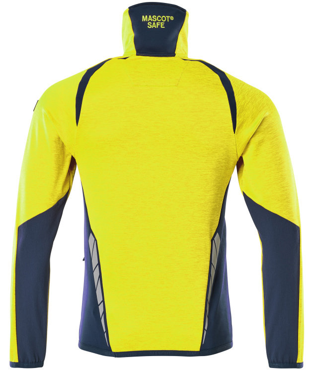 Mascot Accelerate Safe Fleecepullover, Hi-Vis Gelb/Dunkel Marine